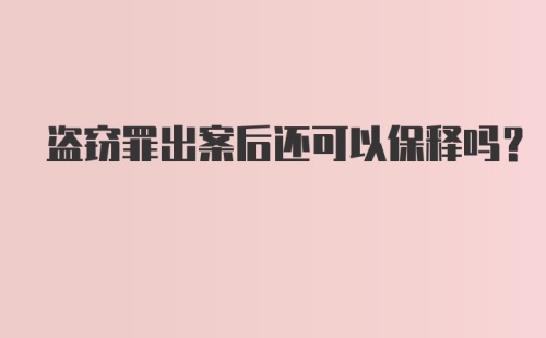 盗窃罪出案后还可以保释吗？