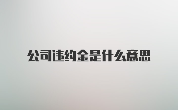 公司违约金是什么意思