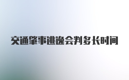 交通肇事逃逸会判多长时间