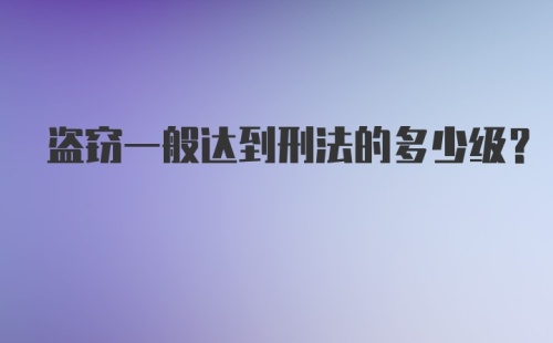 盗窃一般达到刑法的多少级?