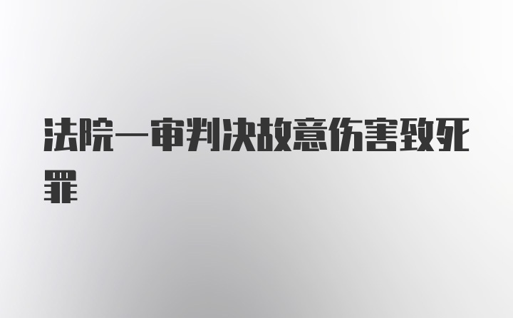 法院一审判决故意伤害致死罪