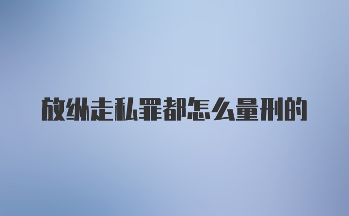 放纵走私罪都怎么量刑的