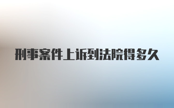 刑事案件上诉到法院得多久