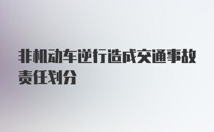 非机动车逆行造成交通事故责任划分