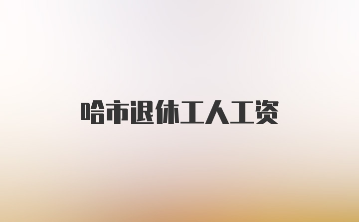 哈市退休工人工资