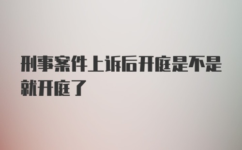 刑事案件上诉后开庭是不是就开庭了