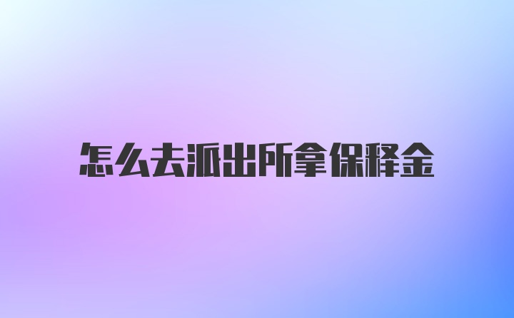 怎么去派出所拿保释金