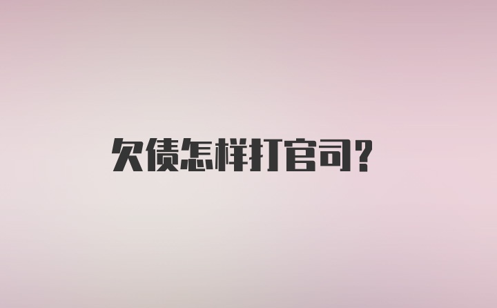 欠债怎样打官司？