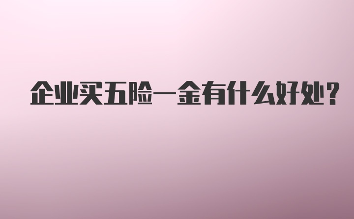 企业买五险一金有什么好处？