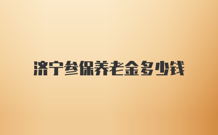 济宁参保养老金多少钱