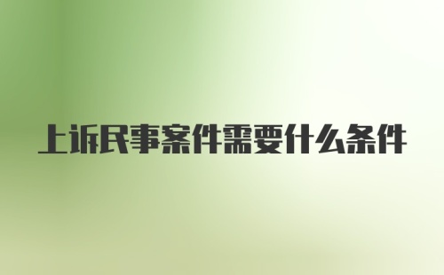 上诉民事案件需要什么条件