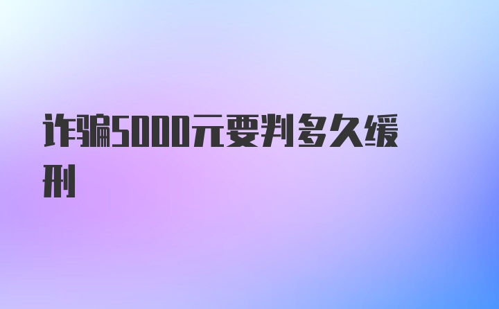 诈骗5000元要判多久缓刑