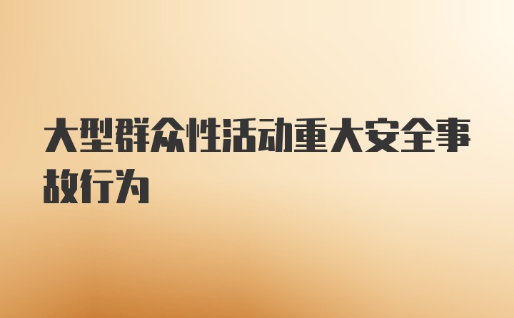 大型群众性活动重大安全事故行为