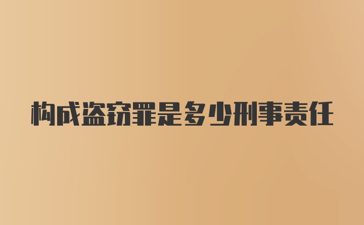 构成盗窃罪是多少刑事责任