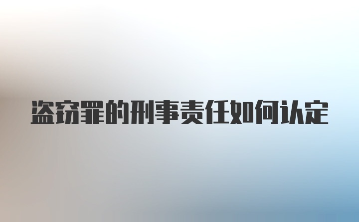 盗窃罪的刑事责任如何认定