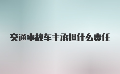 交通事故车主承担什么责任