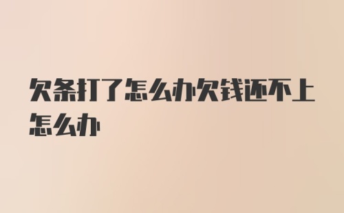 欠条打了怎么办欠钱还不上怎么办