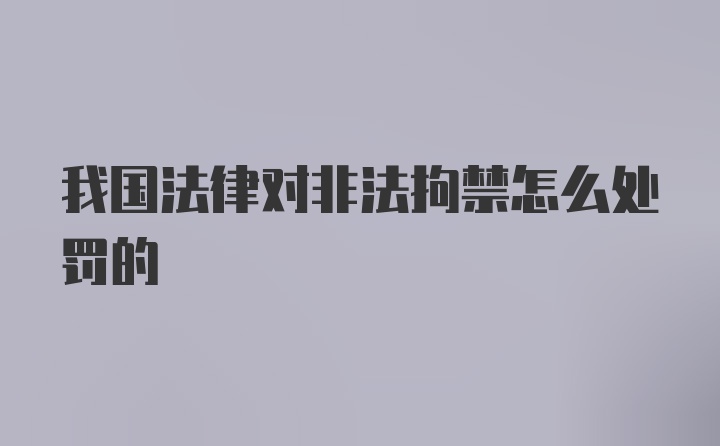 我国法律对非法拘禁怎么处罚的