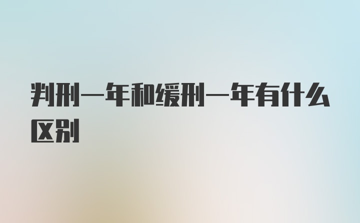 判刑一年和缓刑一年有什么区别