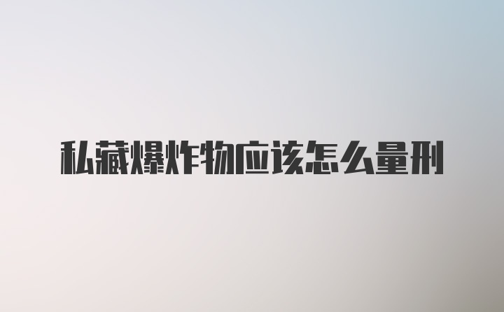 私藏爆炸物应该怎么量刑