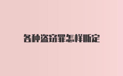 各种盗窃罪怎样断定