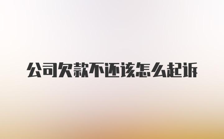 公司欠款不还该怎么起诉