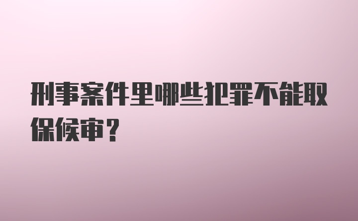 刑事案件里哪些犯罪不能取保候审？