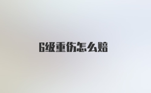 6级重伤怎么赔