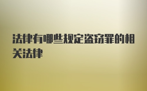 法律有哪些规定盗窃罪的相关法律