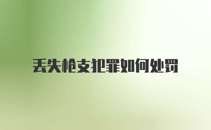 丢失枪支犯罪如何处罚