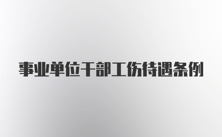 事业单位干部工伤待遇条例