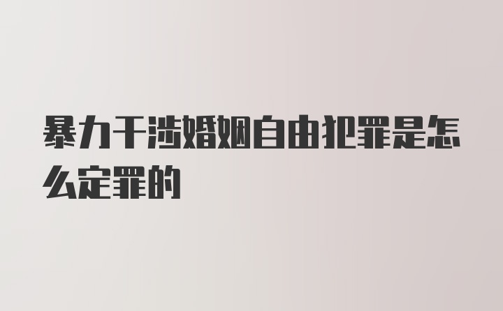 暴力干涉婚姻自由犯罪是怎么定罪的