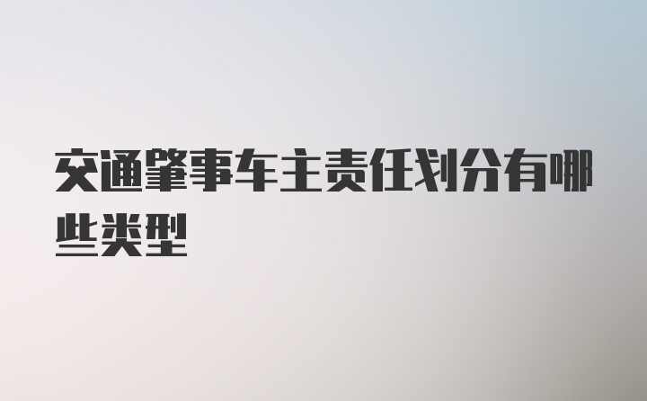 交通肇事车主责任划分有哪些类型