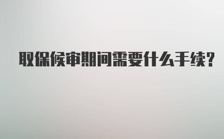 取保候审期间需要什么手续？