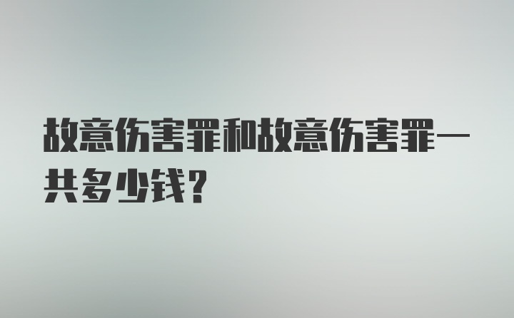 故意伤害罪和故意伤害罪一共多少钱?