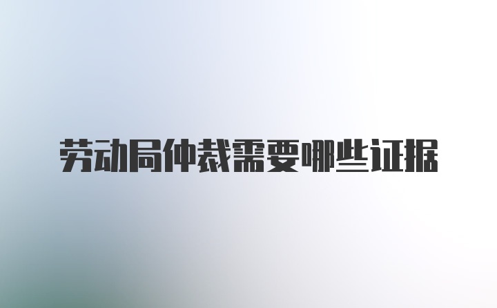 劳动局仲裁需要哪些证据