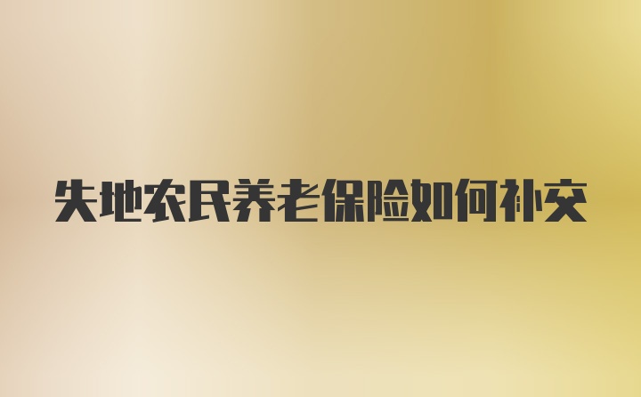 失地农民养老保险如何补交