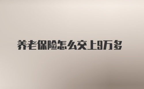 养老保险怎么交上9万多