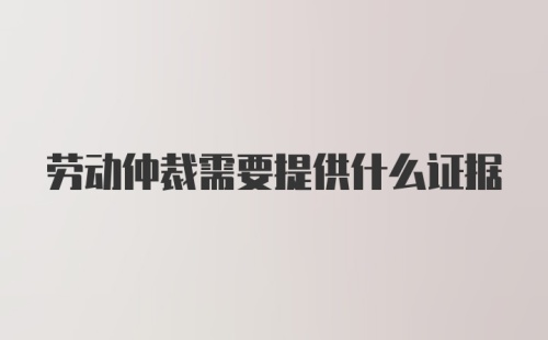 劳动仲裁需要提供什么证据