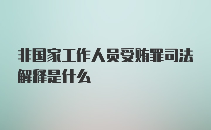 非国家工作人员受贿罪司法解释是什么