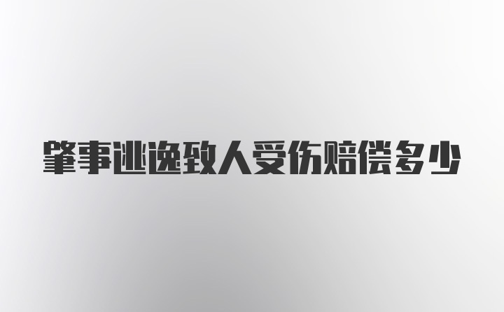 肇事逃逸致人受伤赔偿多少