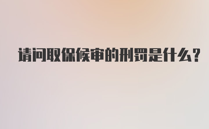 请问取保候审的刑罚是什么？