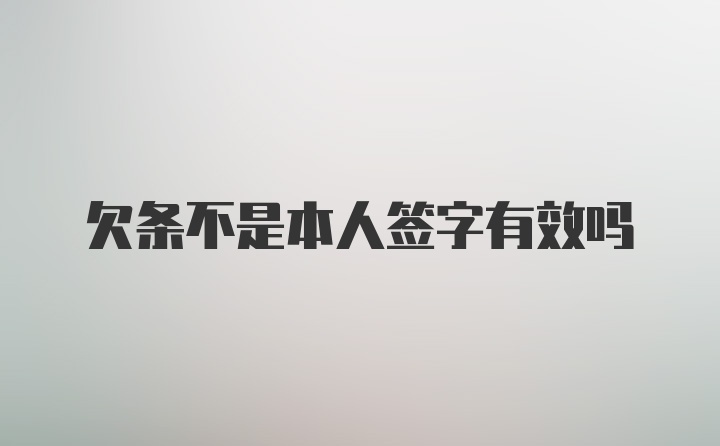 欠条不是本人签字有效吗