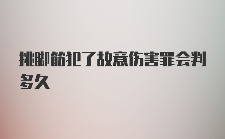 挑脚筋犯了故意伤害罪会判多久