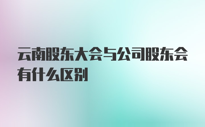 云南股东大会与公司股东会有什么区别