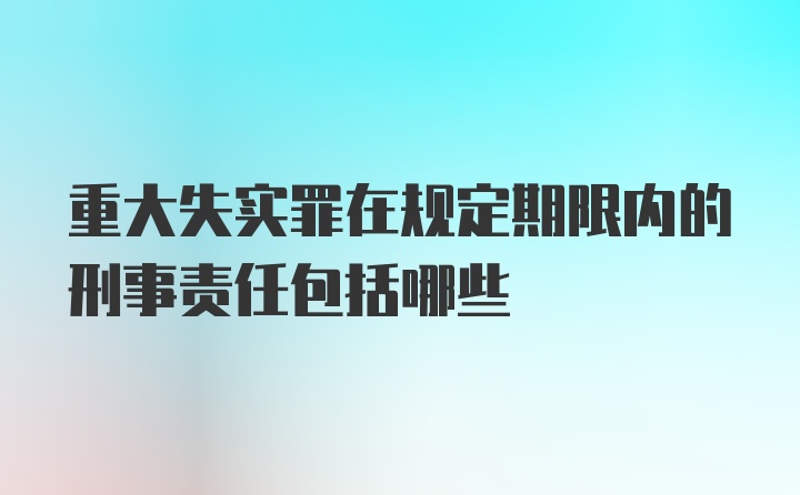 重大失实罪在规定期限内的刑事责任包括哪些