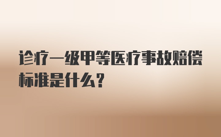 诊疗一级甲等医疗事故赔偿标准是什么？