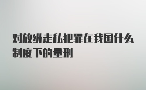 对放纵走私犯罪在我国什么制度下的量刑