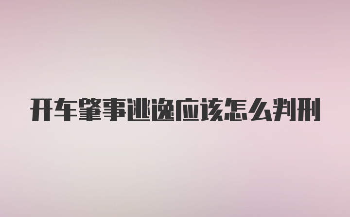 开车肇事逃逸应该怎么判刑