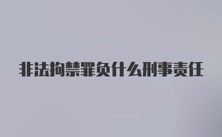 非法拘禁罪负什么刑事责任